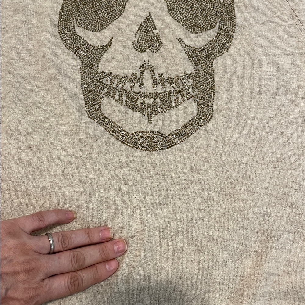 ZADIG & VOLTAIRE 100% thin cashmere skull embellished sweater M NWT defect - Picture 12 of 13